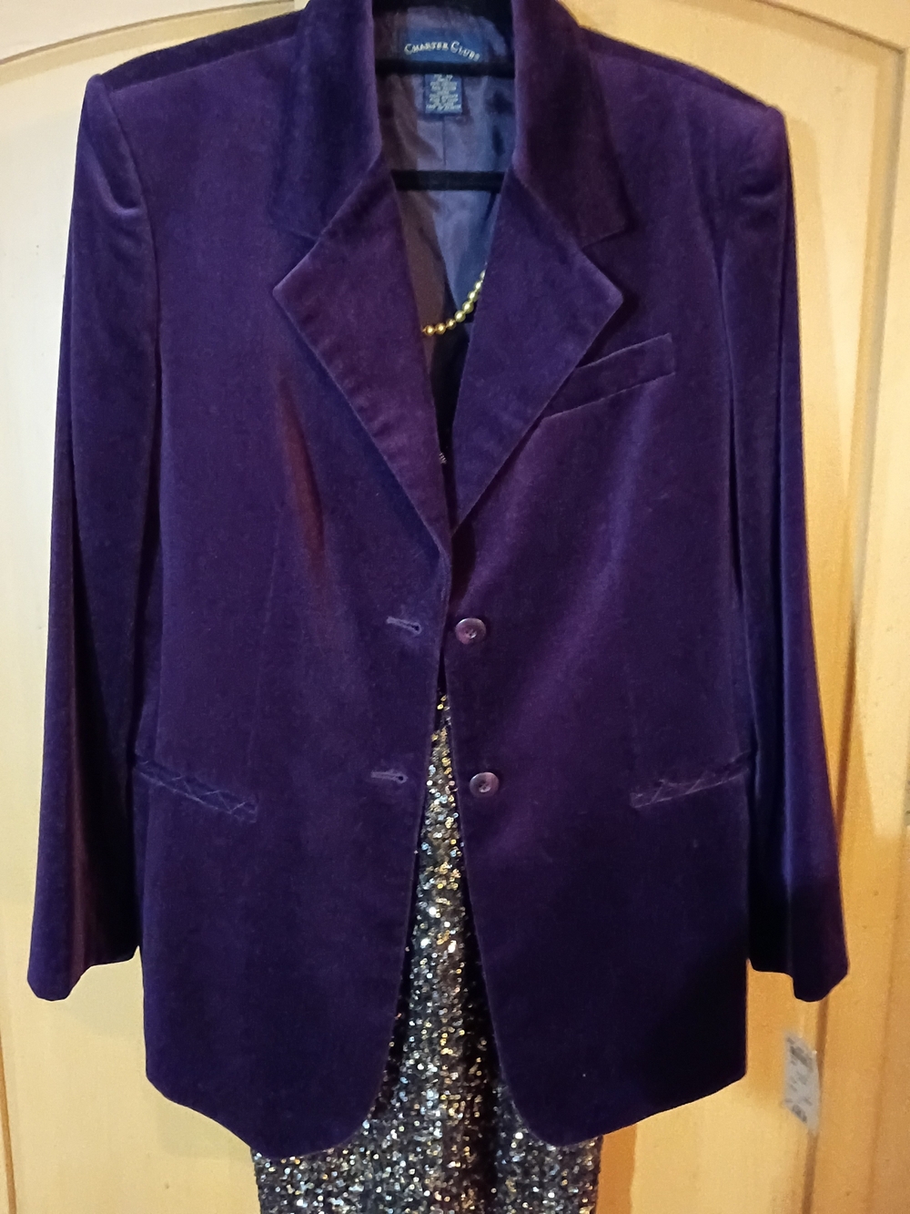 Charter Club Deep Purple Velvet Blazer